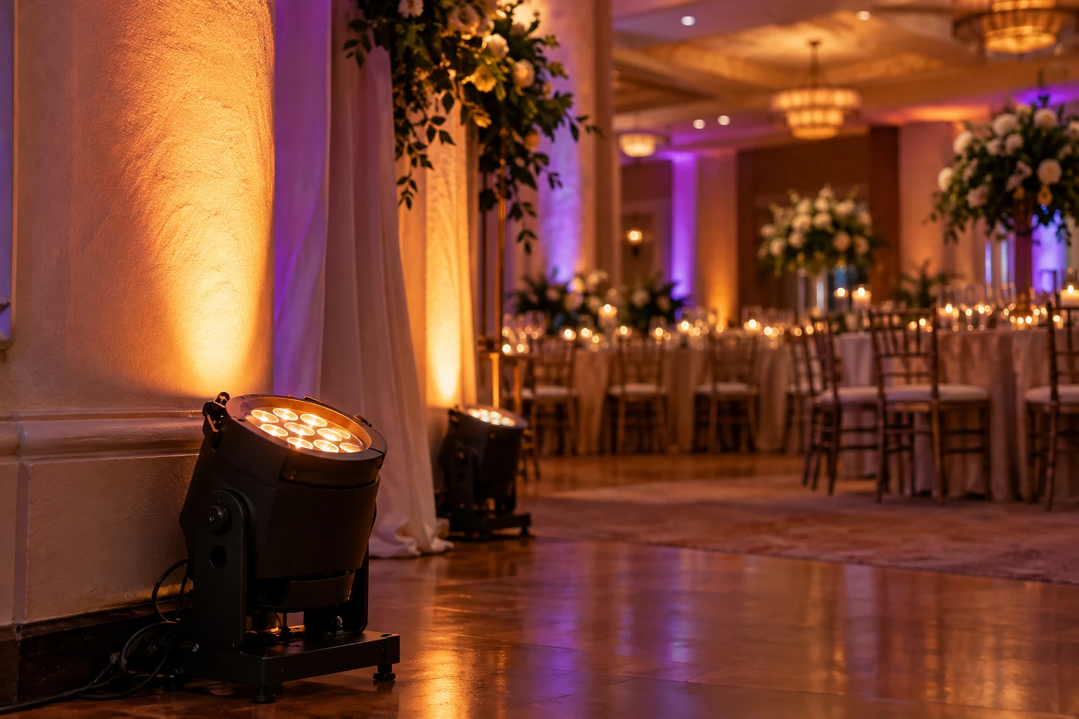 Illustrative event lighting scene